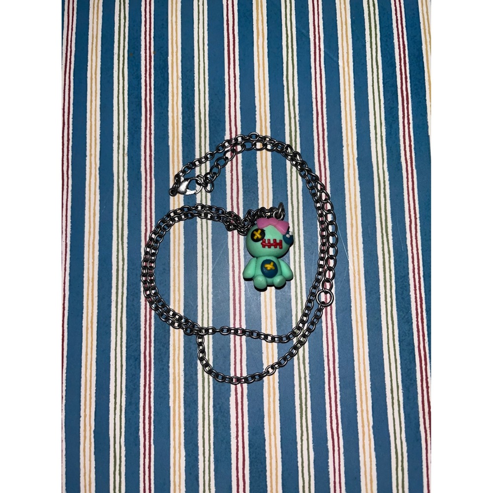 Disney Green Voodoo Doll Charm Necklace Whimsical Jewelry